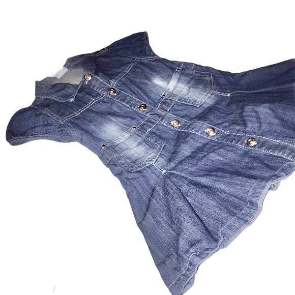 Gap Girls Short Sleeve Denim Dress Size 7T - Picture 4 of 8